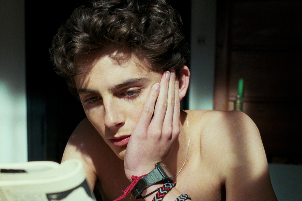 Timothee Chalamet in rolul lui Elio citeste o carte din „Call Me by Your Name”. 